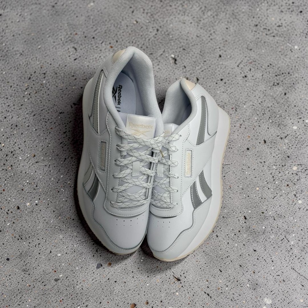 Reebok Glide Ripple Double Platform Sneakers White Silver Women's Size 10 NIB